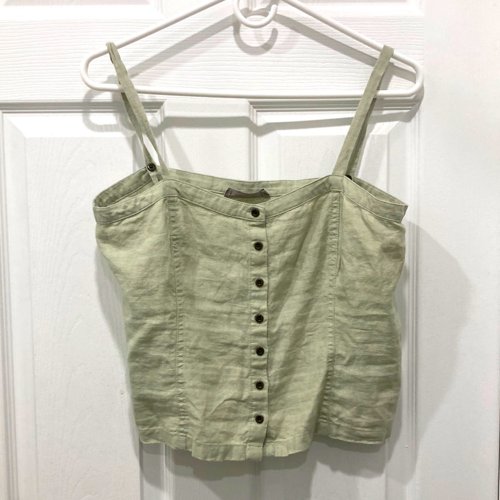 Everlane pale green linen tank